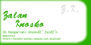 zalan knosko business card